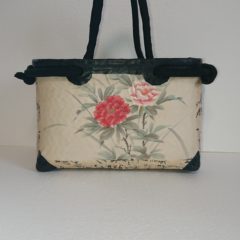 No.29　一閑張り　カゴバック　牡丹刺繍帯　完成